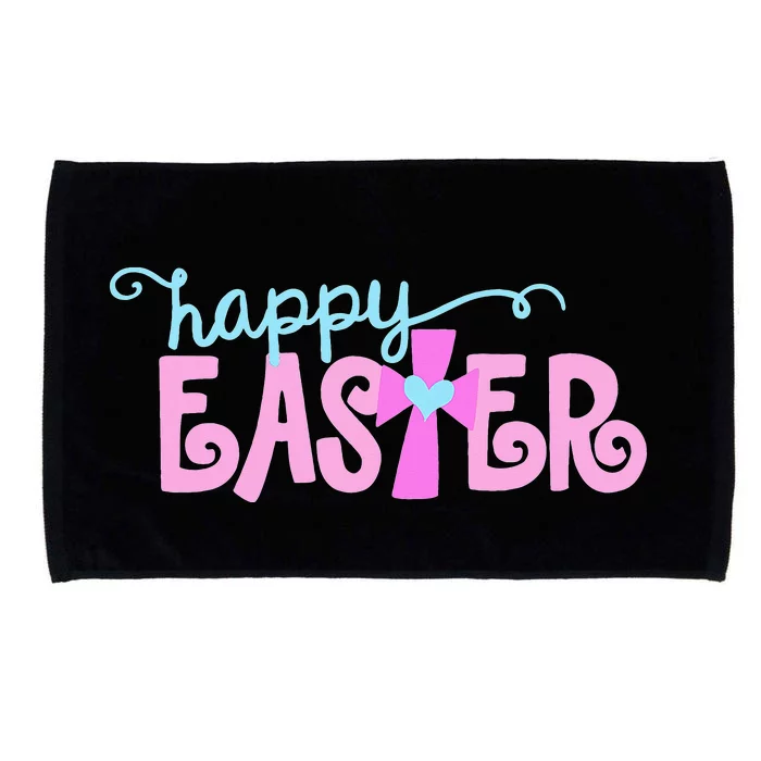 Happy Easter Cute Christian Jesus Saying Cross Heart Graphic Microfiber Hand Towel