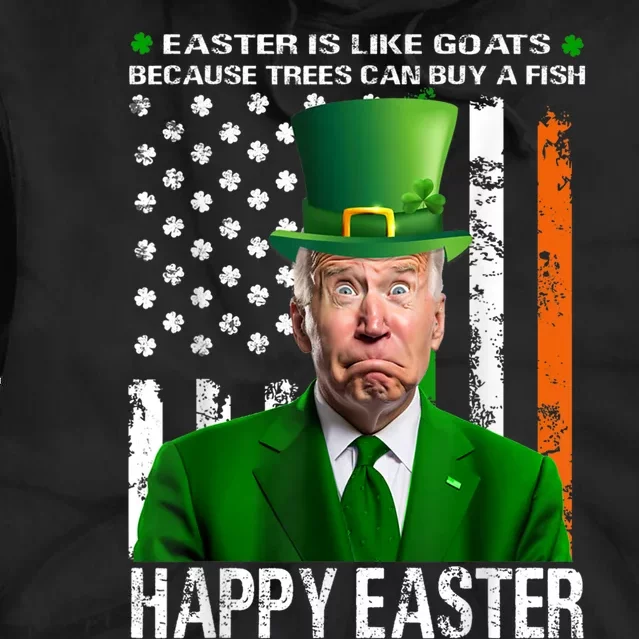 Happy Easter Confused Joe Biden St Patricks Day Tie Dye Hoodie