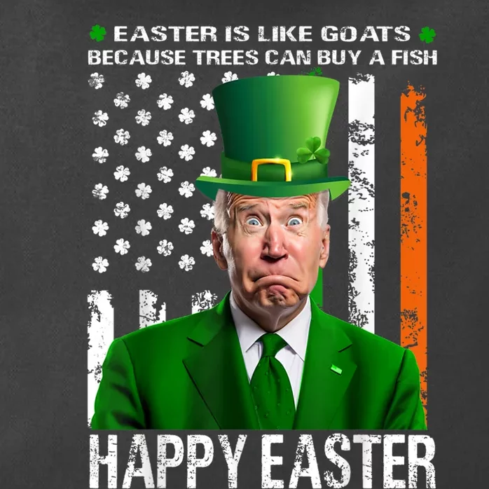 Happy Easter Confused Joe Biden St Patricks Day Zip Tote Bag