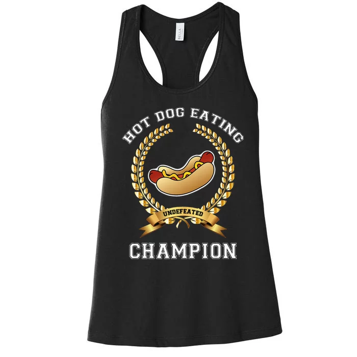 Hotdog Eating Contest Hot Dog Lover Gift Women's Racerback Tank