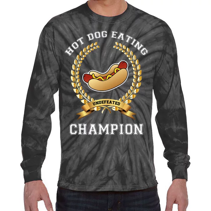 Hotdog Eating Contest Hot Dog Lover Gift Tie-Dye Long Sleeve Shirt