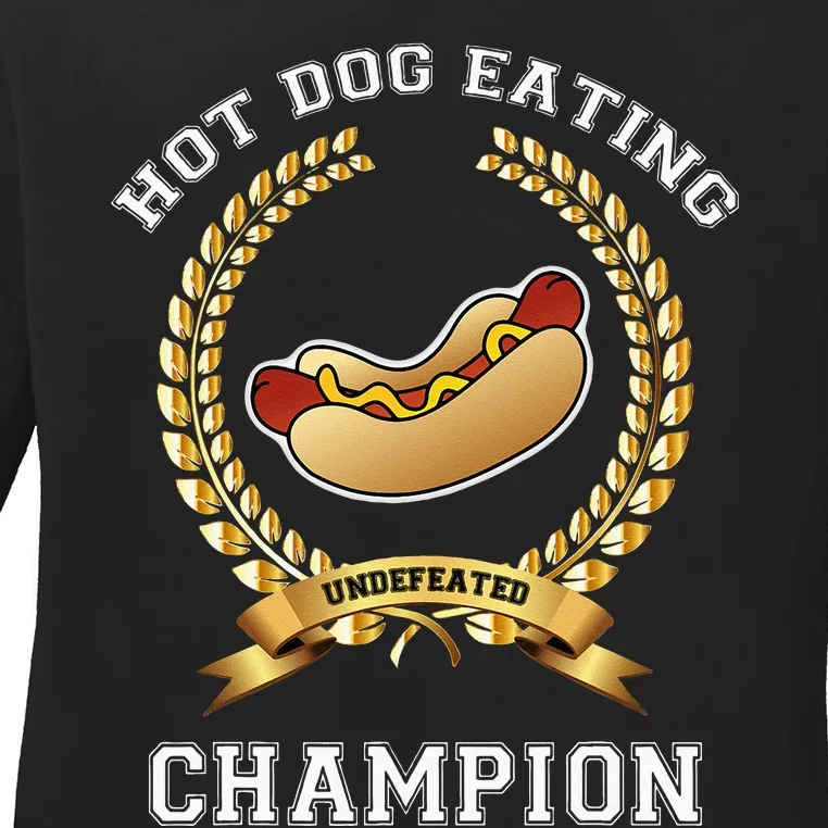 Hotdog Eating Contest Hot Dog Lover Gift Ladies Long Sleeve Shirt