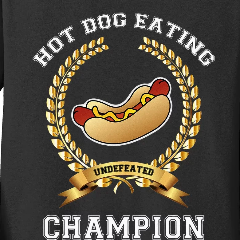 Hotdog Eating Contest Hot Dog Lover Gift Kids Long Sleeve Shirt