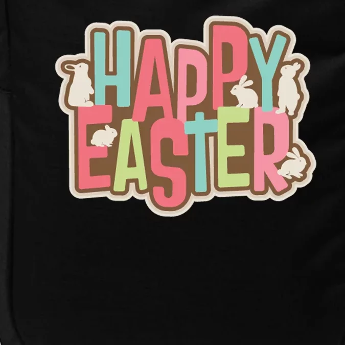 Happy Easter Colorful Bunny Impact Tech Backpack