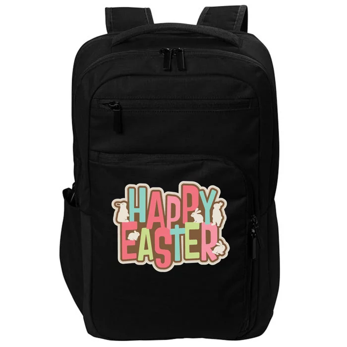 Happy Easter Colorful Bunny Impact Tech Backpack