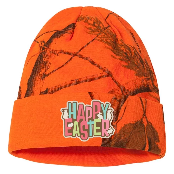 Happy Easter Colorful Bunny Kati - 12in Camo Beanie