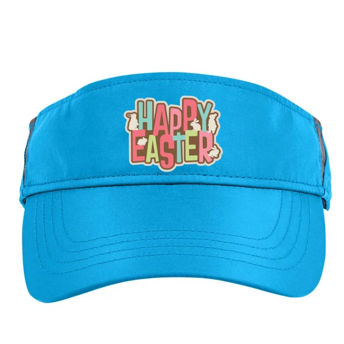 Happy Easter Colorful Bunny Adult Drive Performance Visor