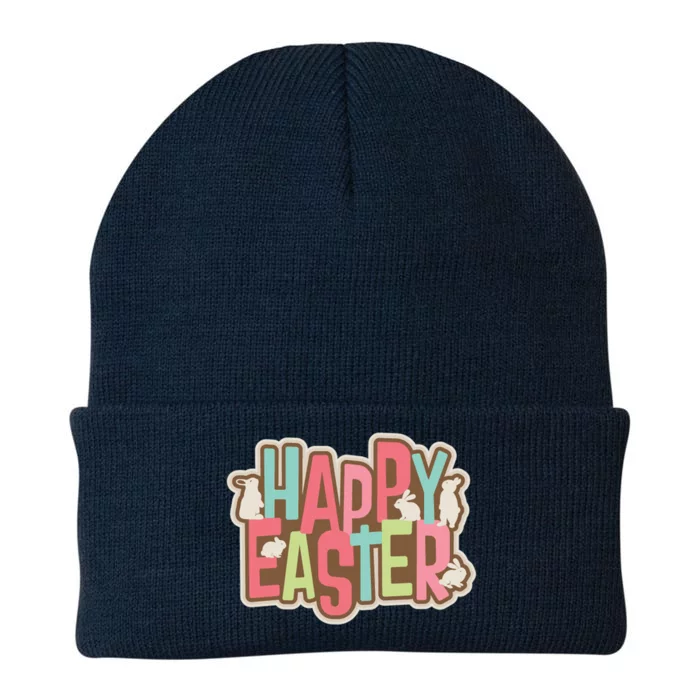 Happy Easter Colorful Bunny Knit Cap Winter Beanie