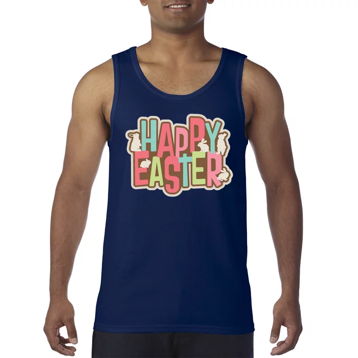 Happy Easter Colorful Bunny Tank Top