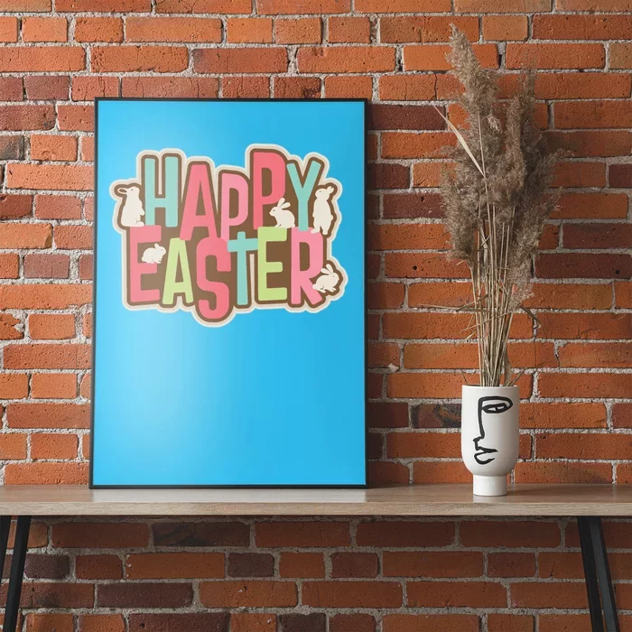 Happy Easter Colorful Bunny Poster