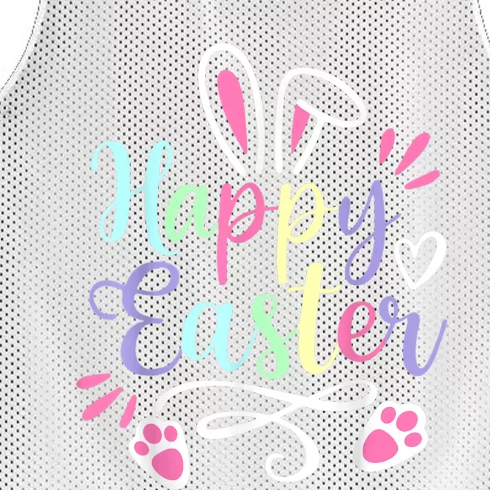 Happy Easter Cute Bunny Rabbit Face Funny Easter Wo Girl Mesh Reversible Basketball Jersey Tank