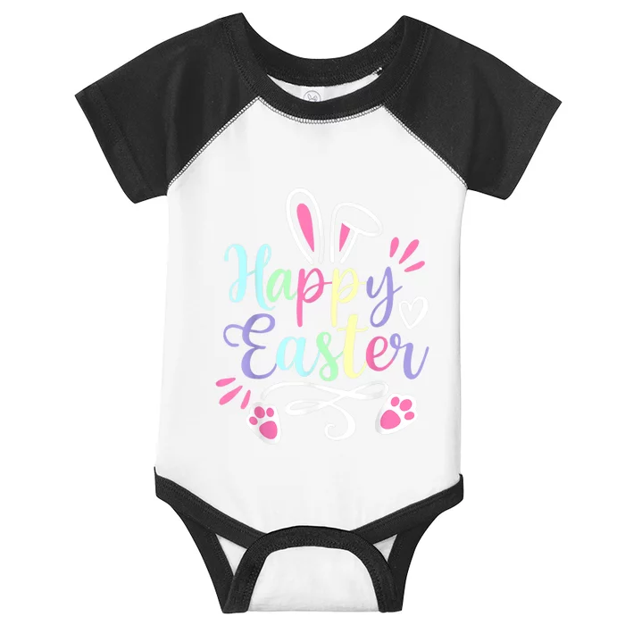 Happy Easter Cute Bunny Rabbit Face Funny Easter Wo Girl Infant Baby Jersey Bodysuit