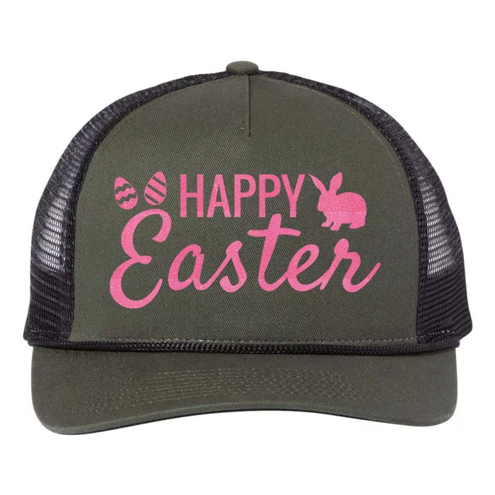 Happy Easter Cute Festive Holiday Retro Rope Trucker Hat Cap