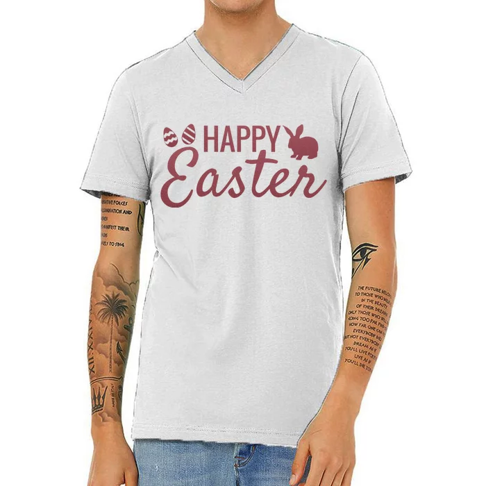 Happy Easter Cute Festive Holiday V-Neck T-Shirt