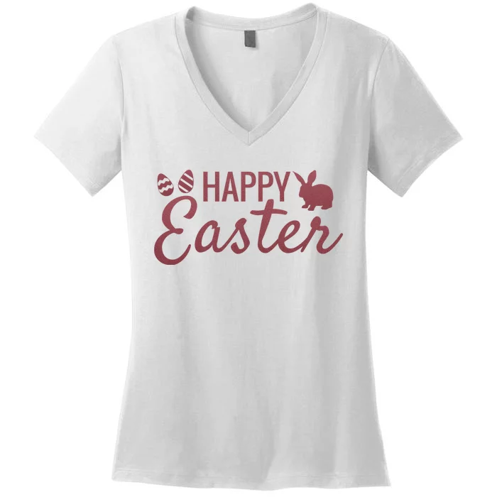 Happy Easter Cute Festive Holiday Women's V-Neck T-Shirt