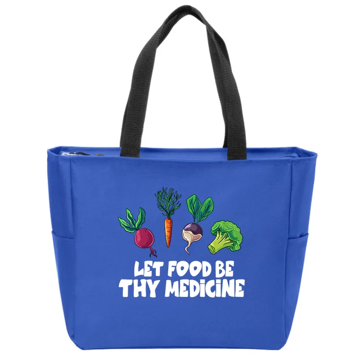 Healthy Eating Carrot Let Food Be Thy Medicine Gift Zip Tote Bag