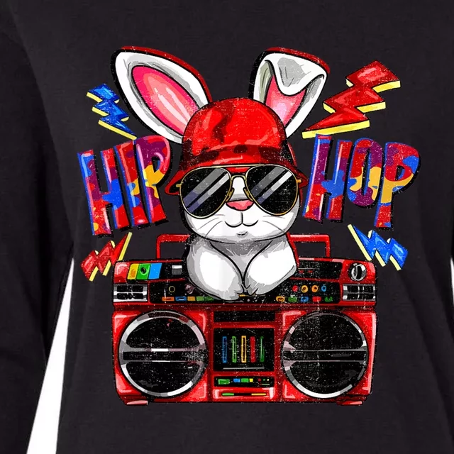 Happy Easter Cool Bunny Hip Hop Gift Baby Womens Cotton Relaxed Long Sleeve T-Shirt