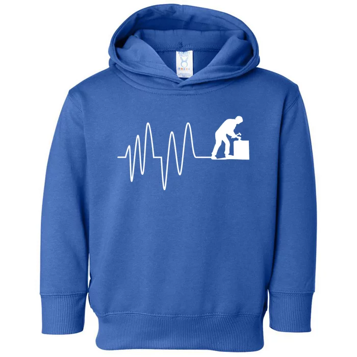 Heatbeat Ekg Carpenter Cute Gift Toddler Hoodie