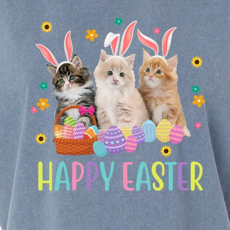 Happy Easter Cute Cat Lover Holiday Garment-Dyed Women's Muscle Tee