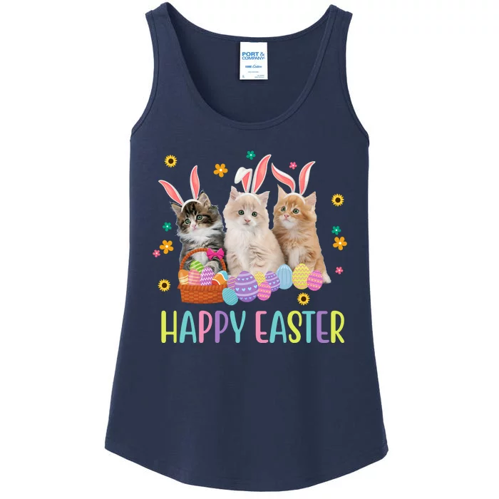 Happy Easter Cute Cat Lover Holiday Ladies Essential Tank