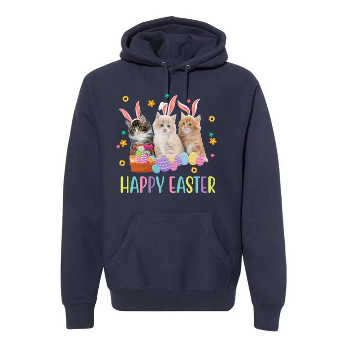 Happy Easter Cute Cat Lover Holiday Premium Hoodie