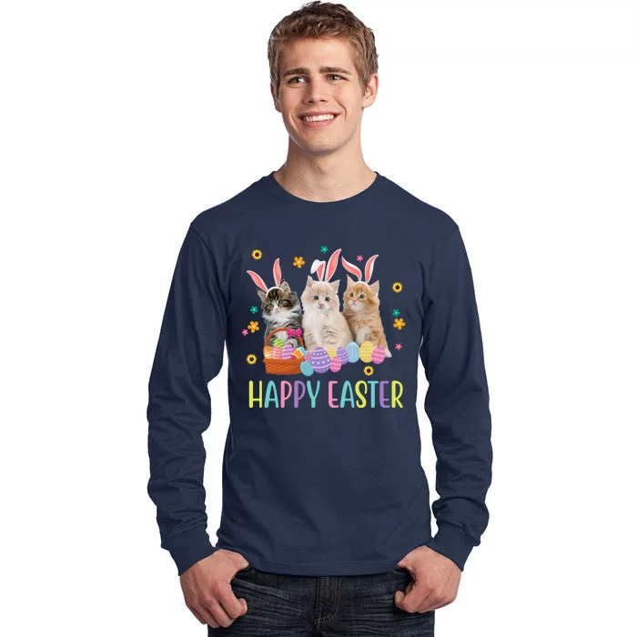 Happy Easter Cute Cat Lover Holiday Tall Long Sleeve T-Shirt