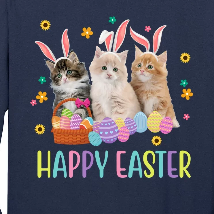 Happy Easter Cute Cat Lover Holiday Tall Long Sleeve T-Shirt