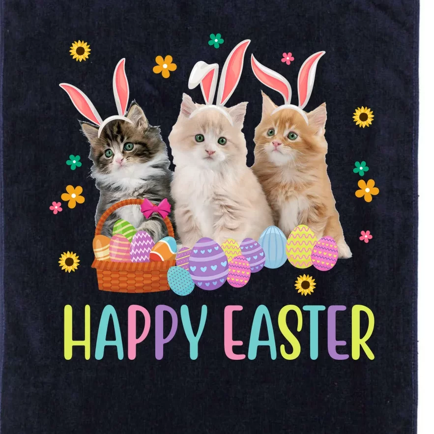 Happy Easter Cute Cat Lover Holiday Platinum Collection Golf Towel