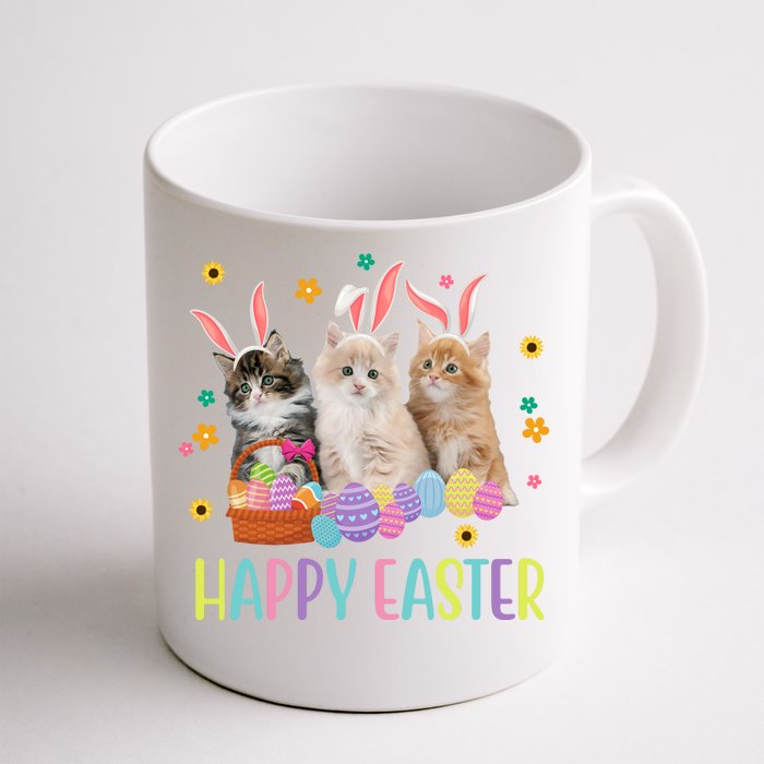 Happy Easter Cute Cat Lover Holiday Front & Back Coffee Mug