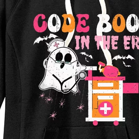 Halloween ER Costume ER Boo Boo Crew Nurse Ghost Nursing Women's Fleece Hoodie