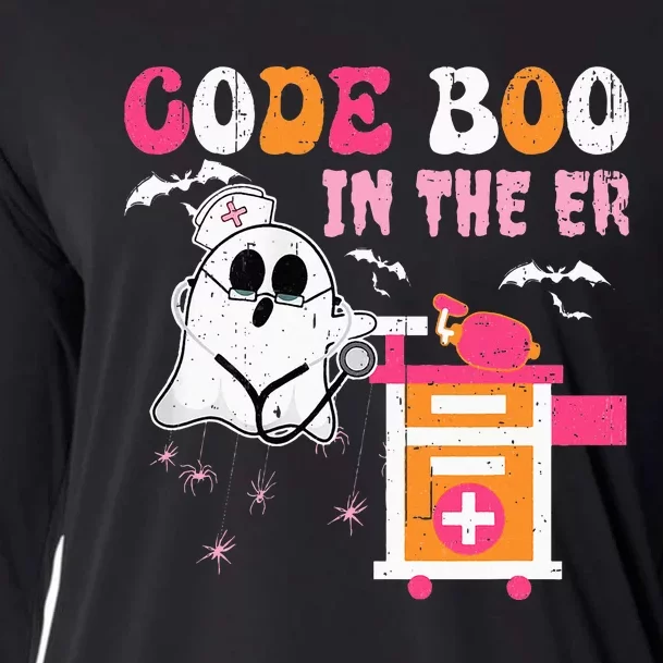 Halloween ER Costume ER Boo Boo Crew Nurse Ghost Nursing Cooling Performance Long Sleeve Crew