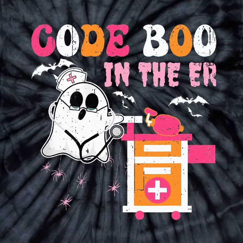 Halloween ER Costume ER Boo Boo Crew Nurse Ghost Nursing Tie-Dye T-Shirt