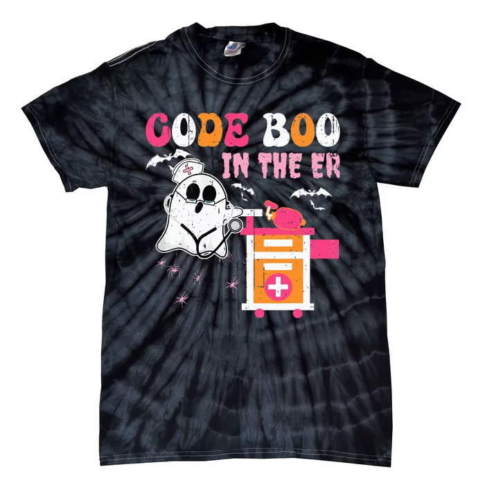 Halloween ER Costume ER Boo Boo Crew Nurse Ghost Nursing Tie-Dye T-Shirt