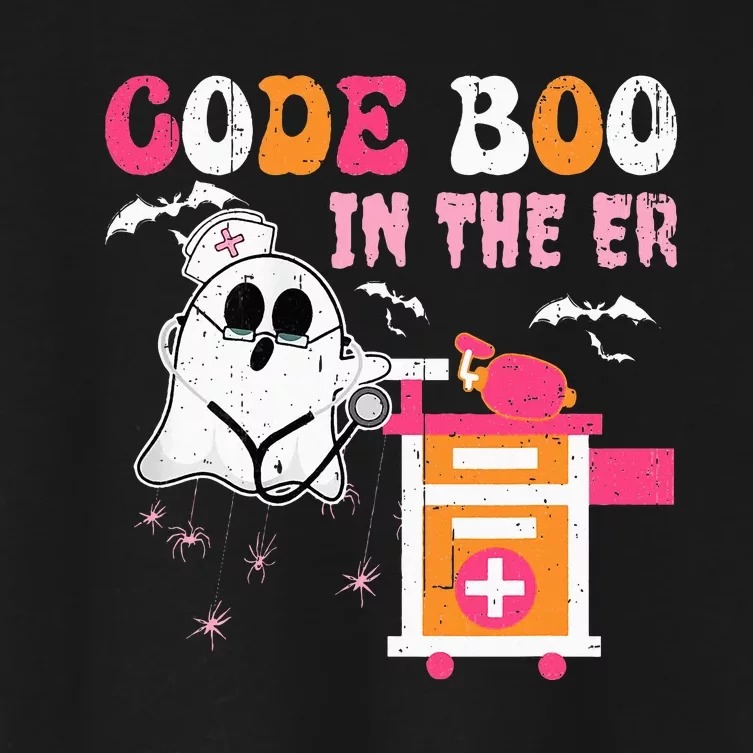 Halloween ER Costume ER Boo Boo Crew Nurse Ghost Nursing Women's Crop Top Tee