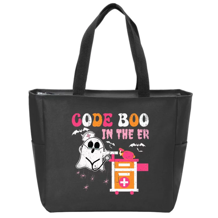 Halloween ER Costume ER Boo Boo Crew Nurse Ghost Nursing Zip Tote Bag