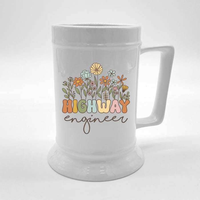 Highway Engineer Civil Engineering Transportation Cool Gift Front & Back Beer Stein