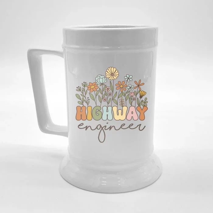 Highway Engineer Civil Engineering Transportation Cool Gift Front & Back Beer Stein