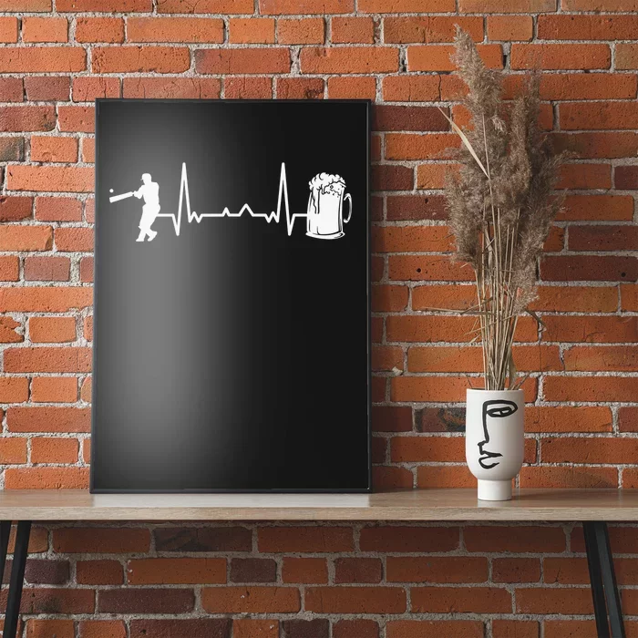 Heartbeat EKG Cricketer Batsman Cricket Poster