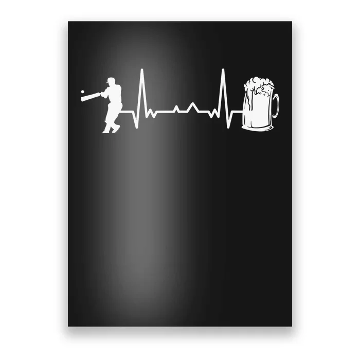 Heartbeat EKG Cricketer Batsman Cricket Poster