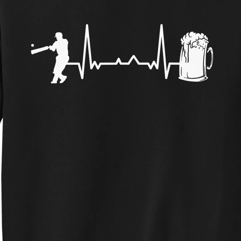 Heartbeat EKG Cricketer Batsman Cricket Tall Sweatshirt