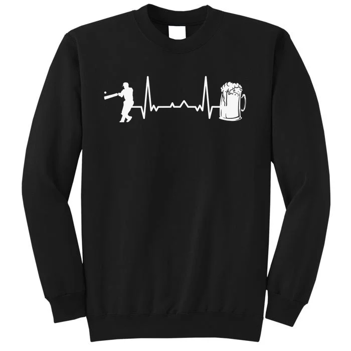 Heartbeat EKG Cricketer Batsman Cricket Tall Sweatshirt