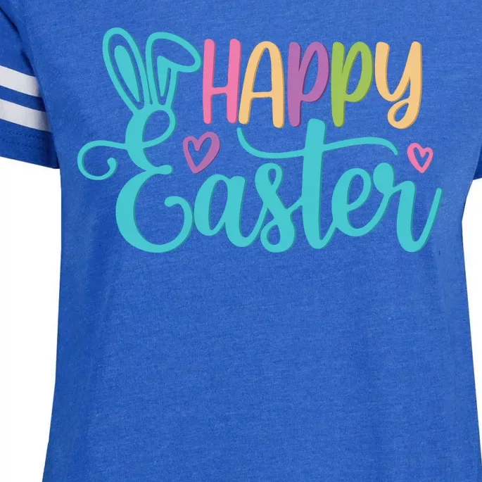 Happy Easter Cute Holiday Enza Ladies Jersey Football T-Shirt