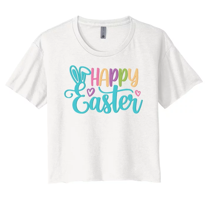 Happy Easter Cute Holiday Women's Crop Top Tee