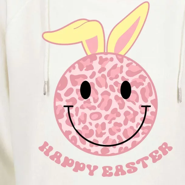 Happy Easter Cute Smile Face Pink Patterns Womens Funnel Neck Pullover Hood