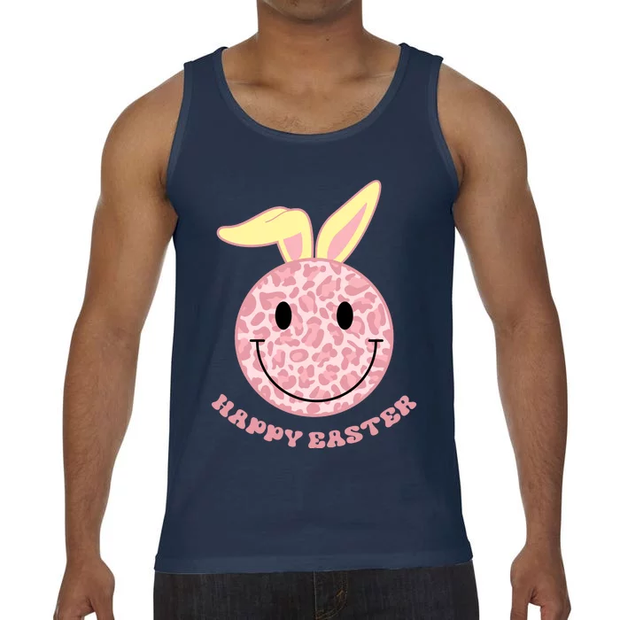 Happy Easter Cute Smile Face Pink Patterns Comfort Colors® Tank Top