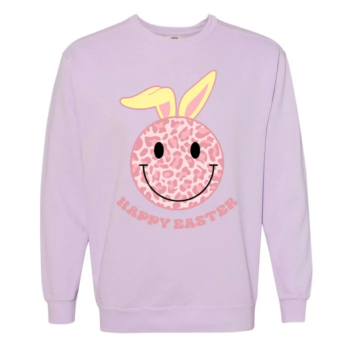 Happy Easter Cute Smile Face Pink Patterns Garment-Dyed Sweatshirt