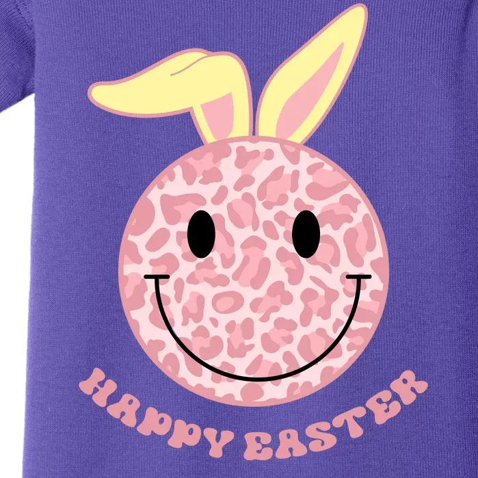 Happy Easter Cute Smile Face Pink Patterns Baby Bodysuit