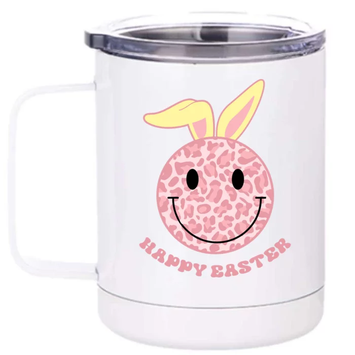 Happy Easter Cute Smile Face Pink Patterns Front & Back 12oz Stainless Steel Tumbler Cup