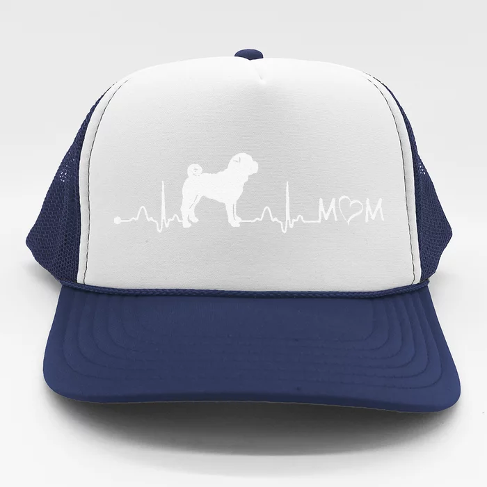 Heartbeat EKG Chinese SharPei Dog Mom Gift Trucker Hat