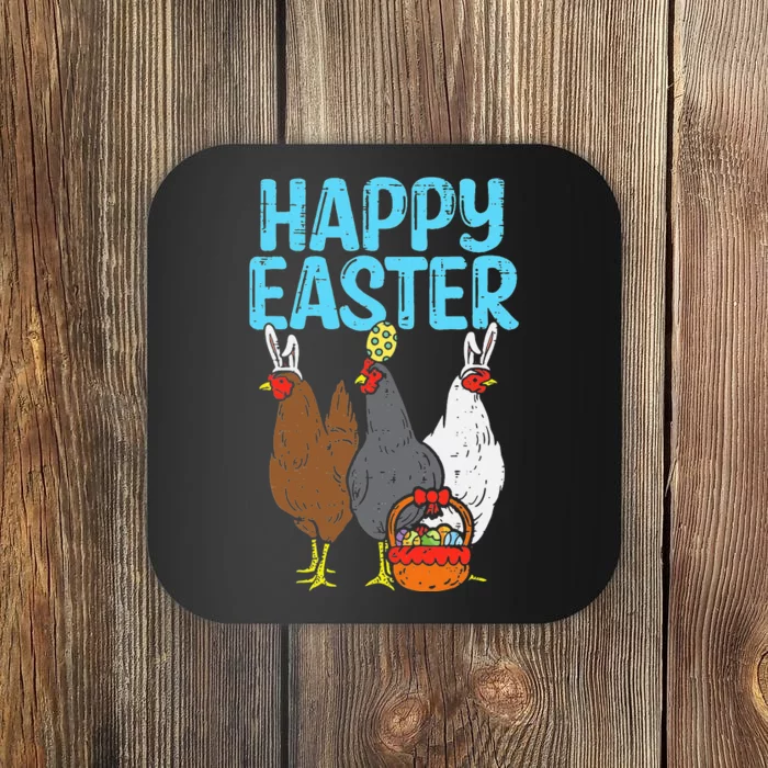 Happy Easter Chicken Bunnies Egg Poultry Farm Animal Farmer Coaster